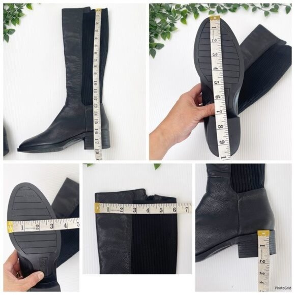 KENNET COLE LEVON LEATHER & RIB KNIT KNEE HIGH BOOTS 6.5 - Picture 12 of 12